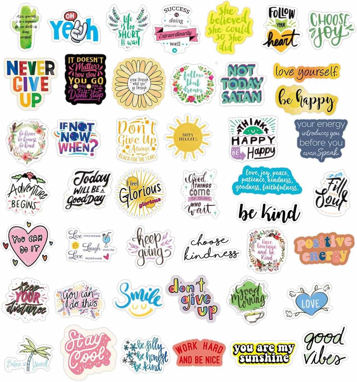 200Pcs Inspirational Stickers Pack Vinyl Motivational Stickers for Water Bottle Adults Women Teen Boy Girl, Affirmation Quote Positive Stickers Decals for Laptop Journal Hydroflask Computer Phone Case