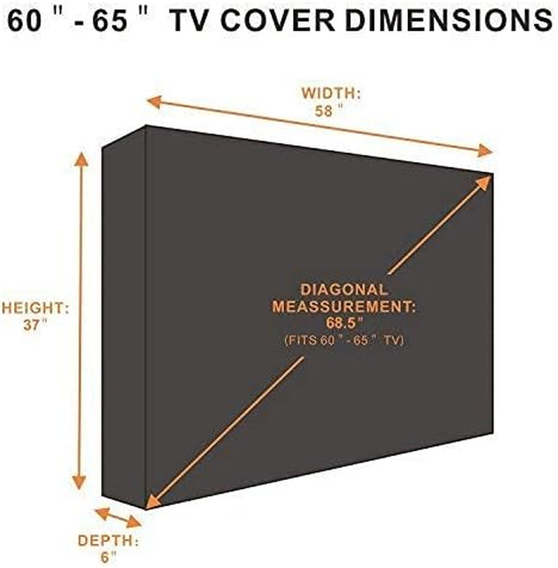 Outdoor TV Cover 60 to 65 Inches, Waterproof and Weatherproof, Fits up to 58''W X 37''H for outside Flat Screen TV