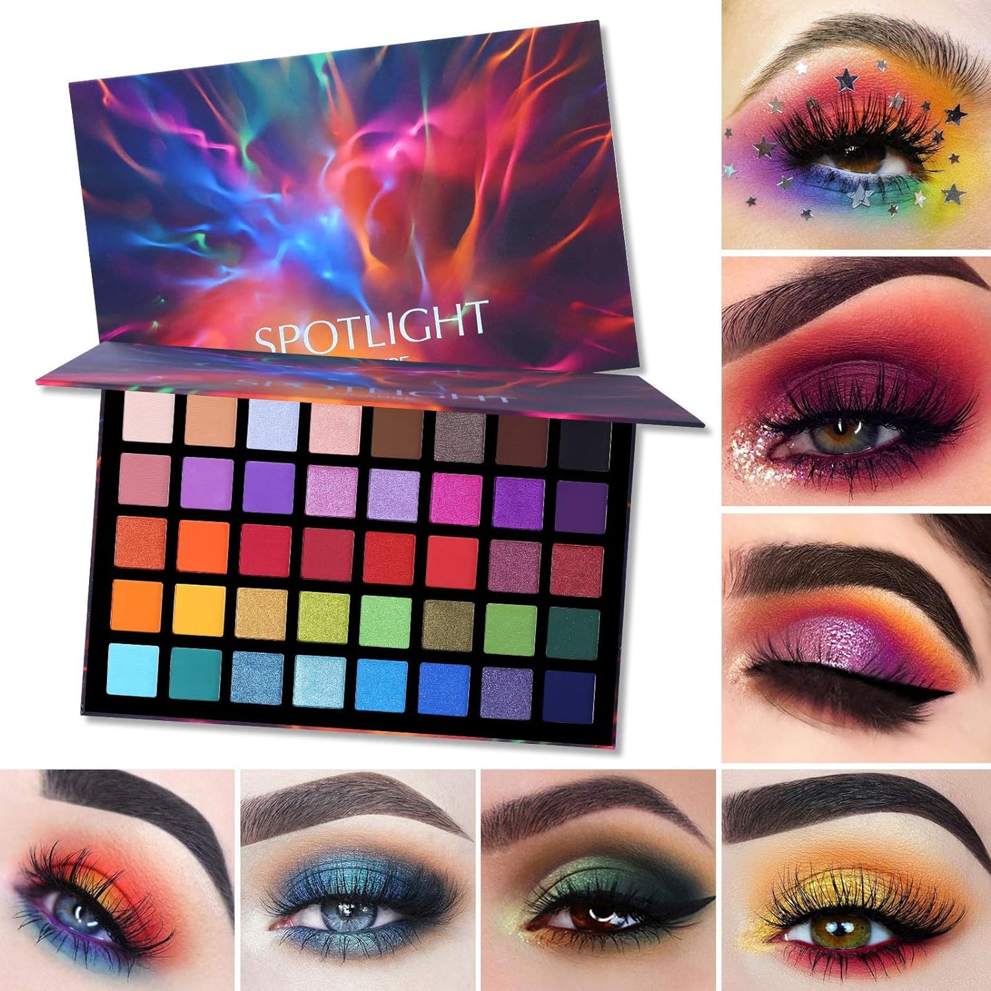 Spotlight Eyeshadow Palette Professional 40 Color Eye Shadow Matte Shimmer Makeup Pallet Highly Pigmented Colorful Powder Long Lasting Waterproof Eye Shadow